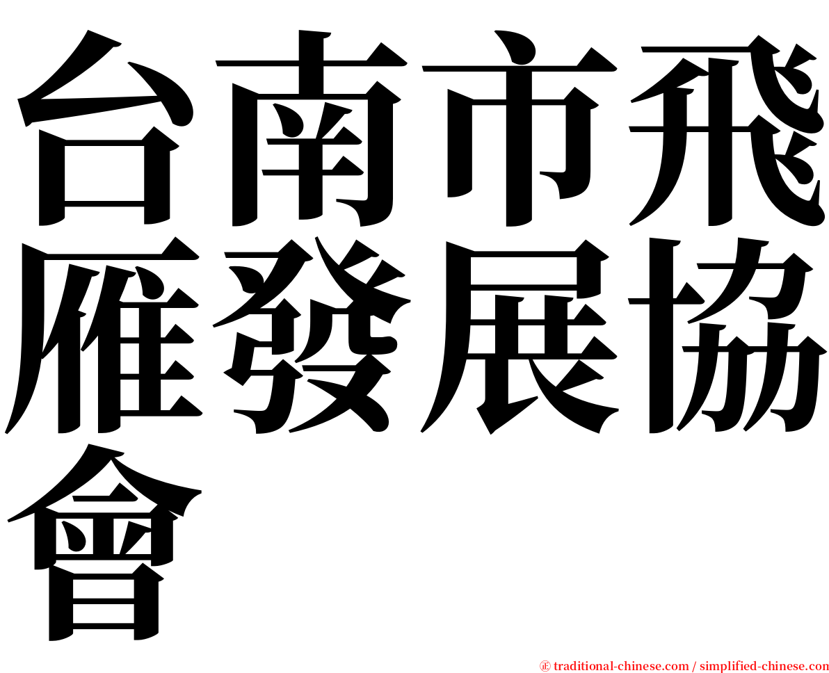 台南市飛雁發展協會 serif font