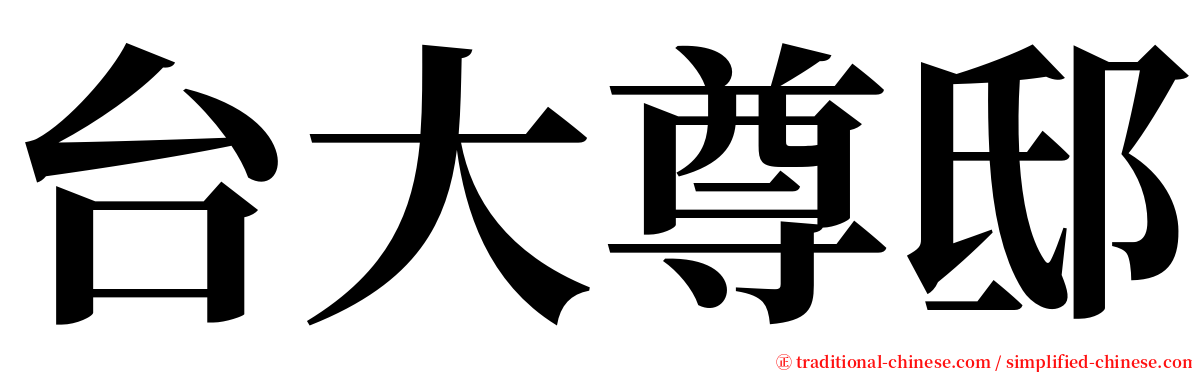 台大尊邸 serif font
