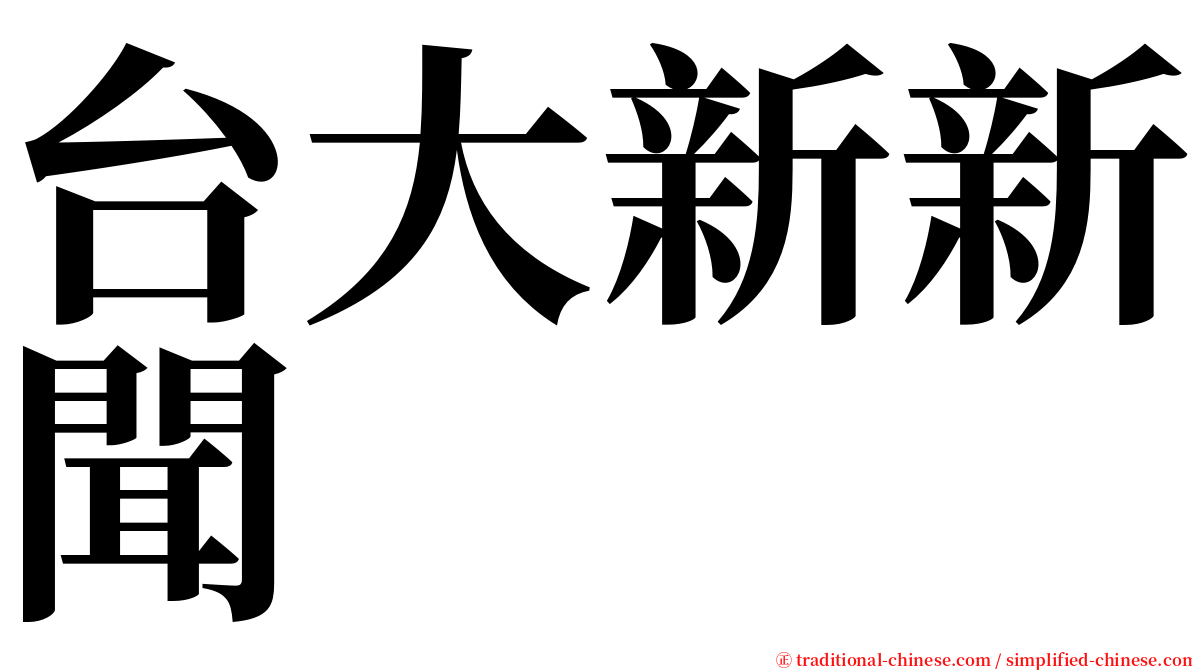 台大新新聞 serif font