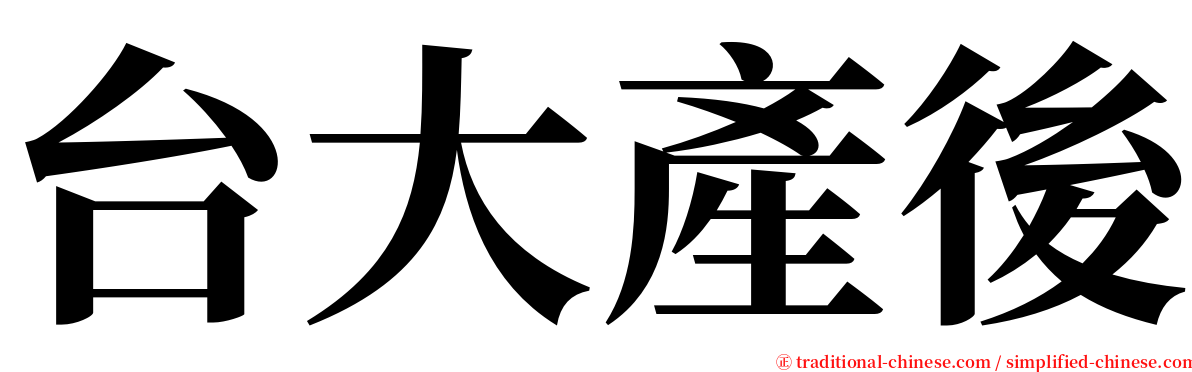 台大產後 serif font