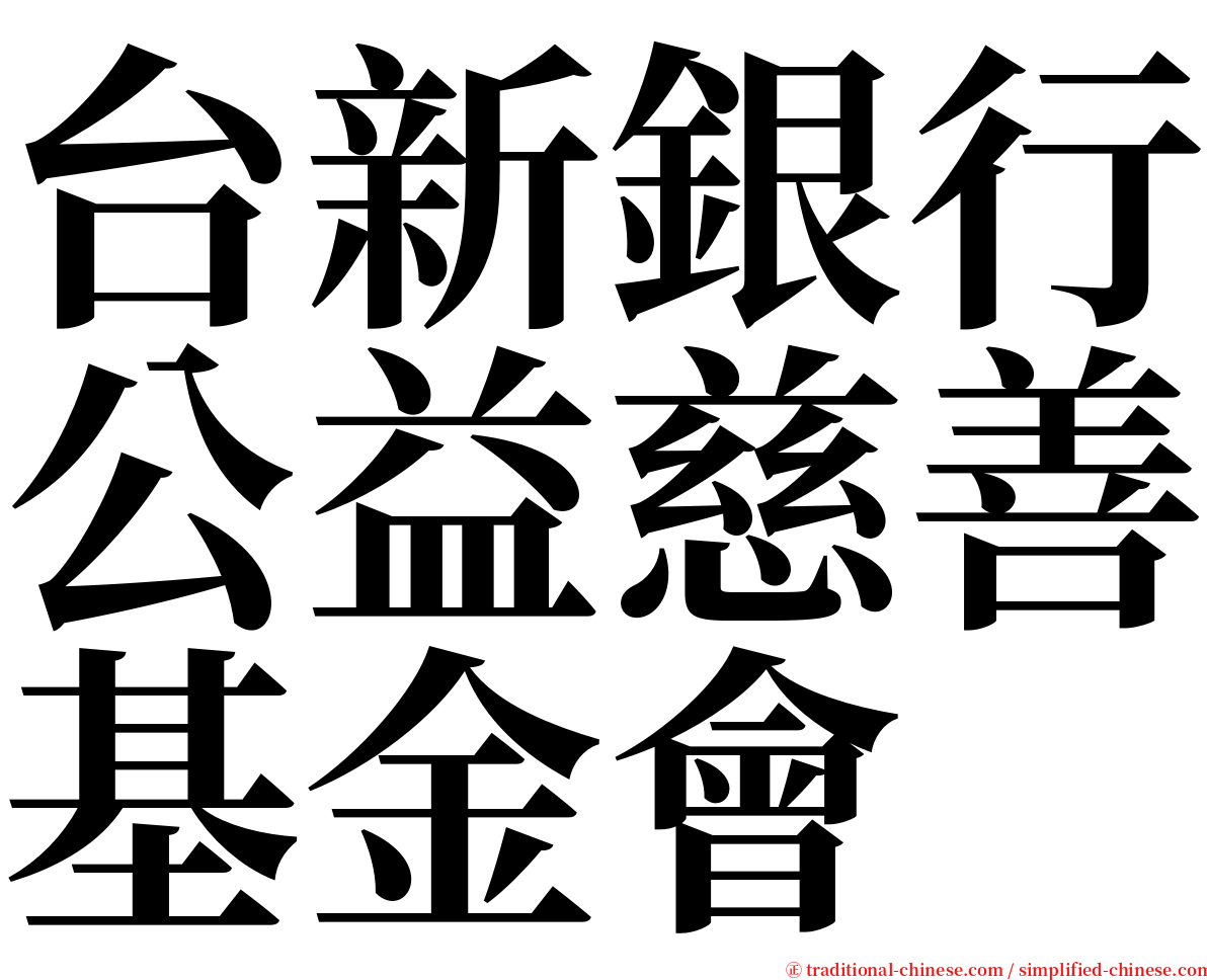 台新銀行公益慈善基金會 serif font