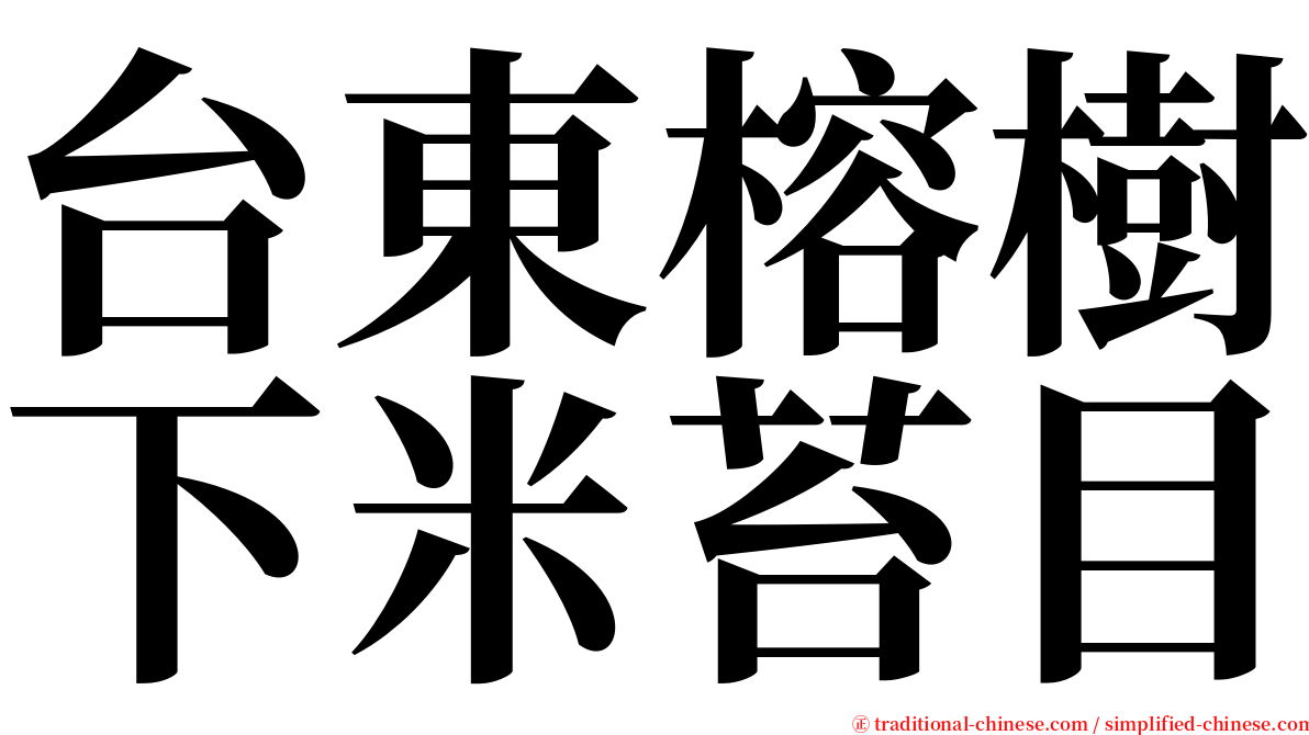 台東榕樹下米苔目 serif font
