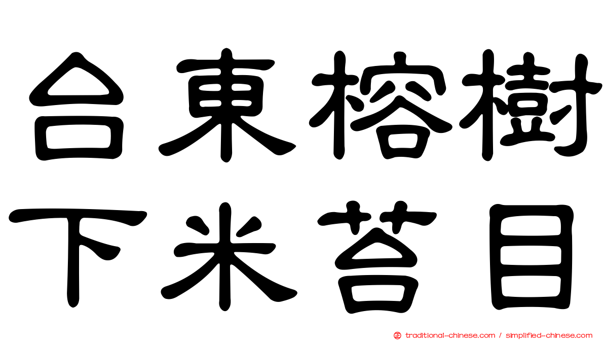 台東榕樹下米苔目