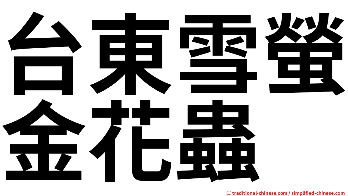 台東雪螢金花蟲