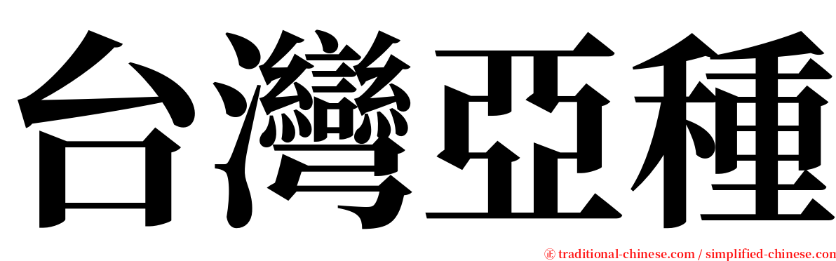 台灣亞種 serif font
