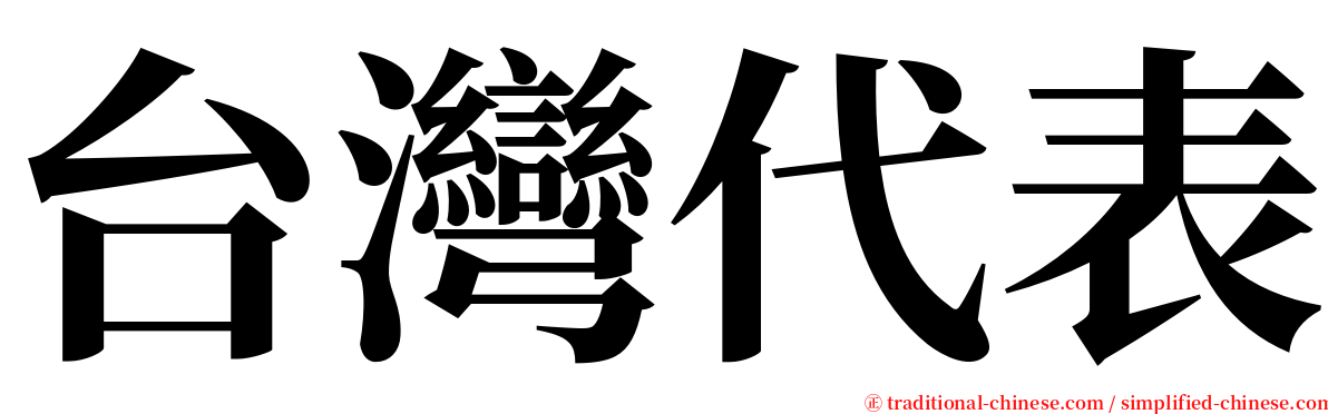 台灣代表 serif font