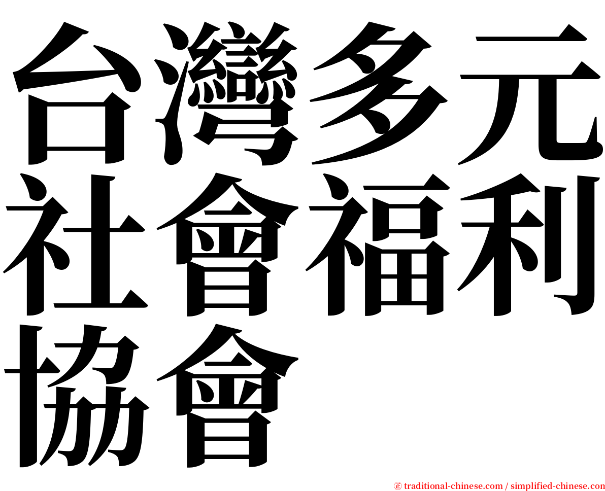 台灣多元社會福利協會 serif font