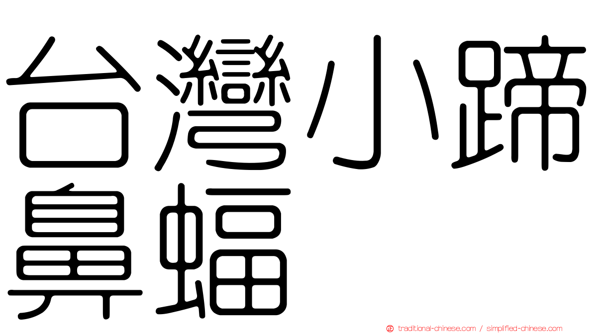 台灣小蹄鼻蝠