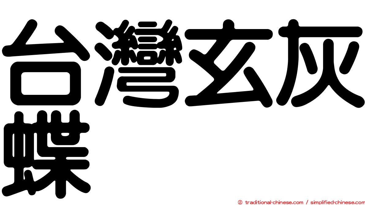 台灣玄灰蝶