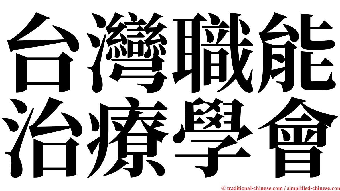 台灣職能治療學會 serif font