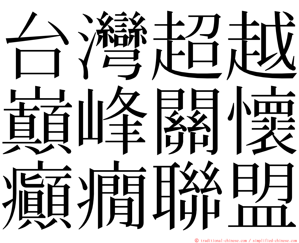 台灣超越巔峰關懷癲癇聯盟 ming font