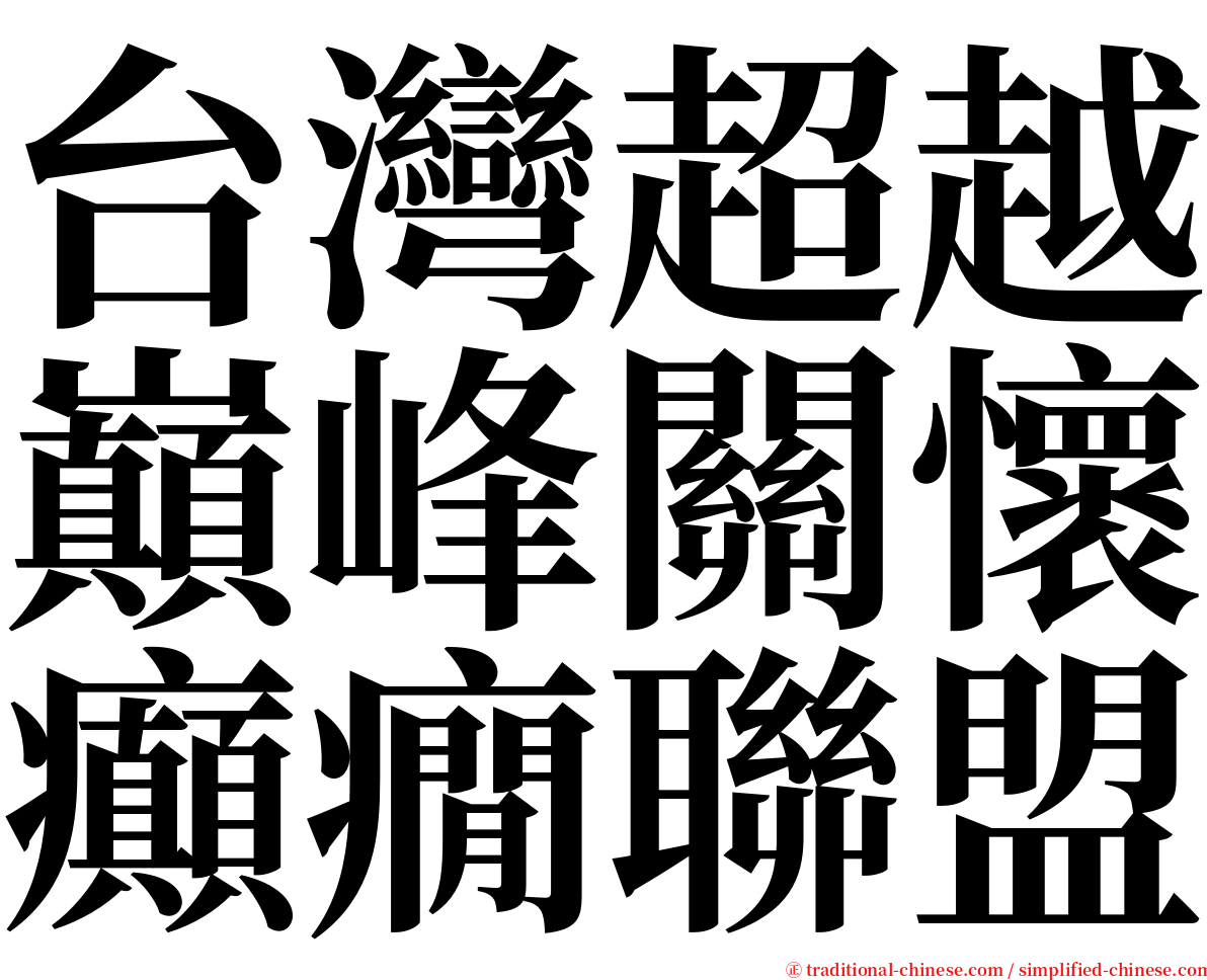 台灣超越巔峰關懷癲癇聯盟 serif font
