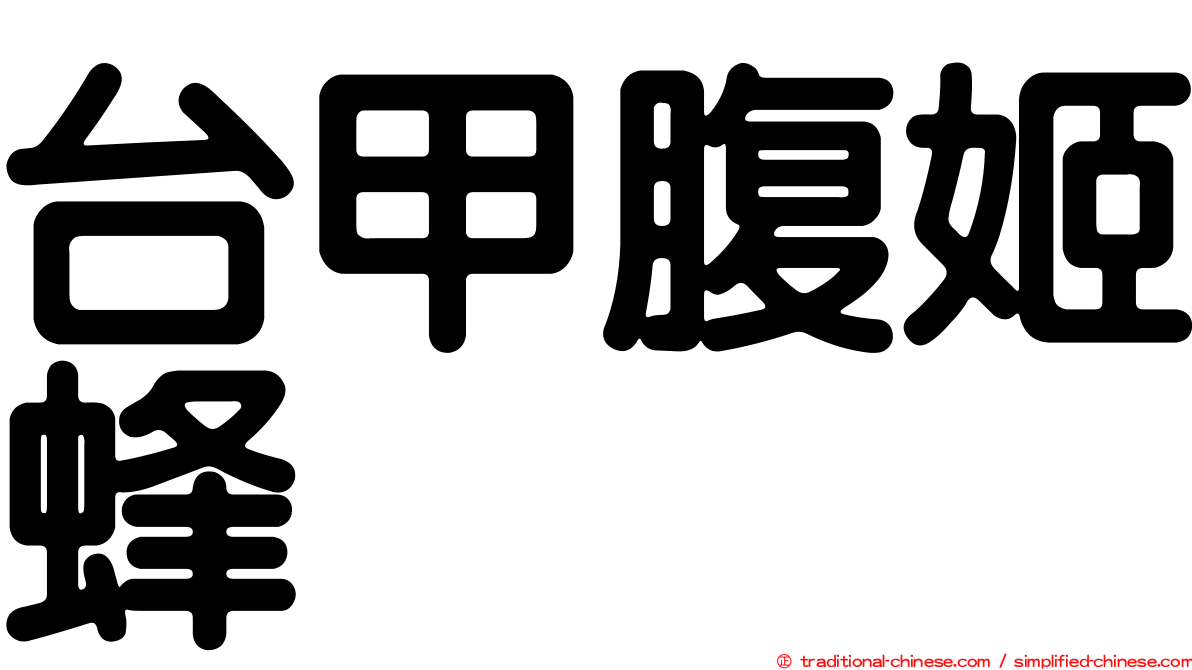 台甲腹姬蜂