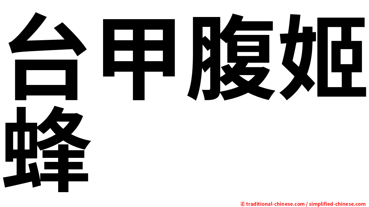 台甲腹姬蜂