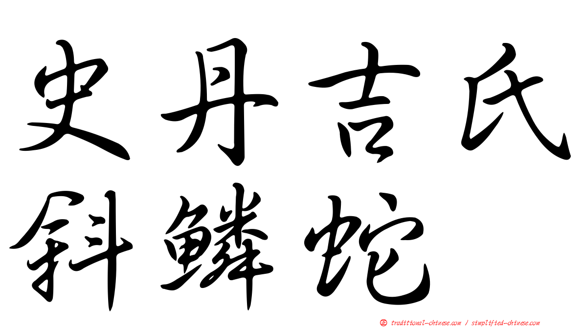 史丹吉氏斜鱗蛇