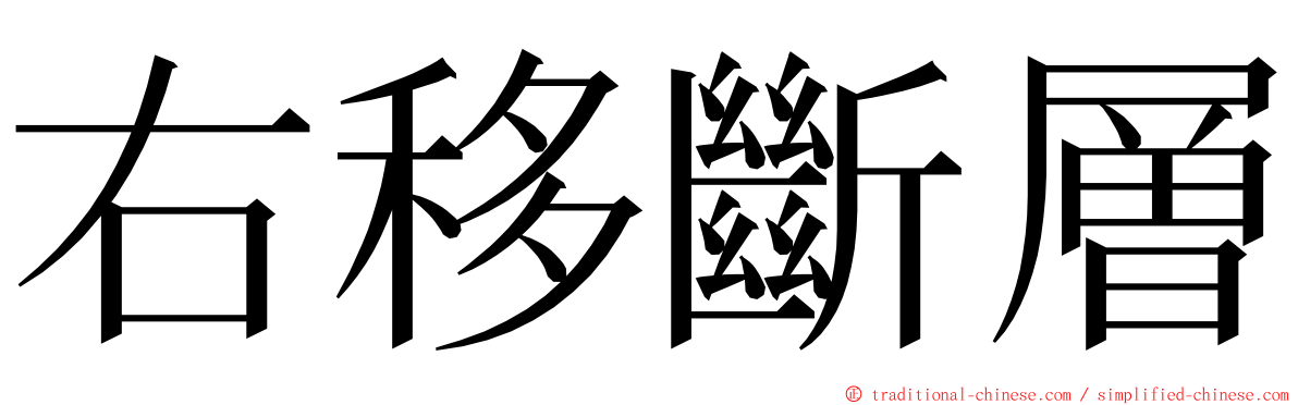 右移斷層 ming font
