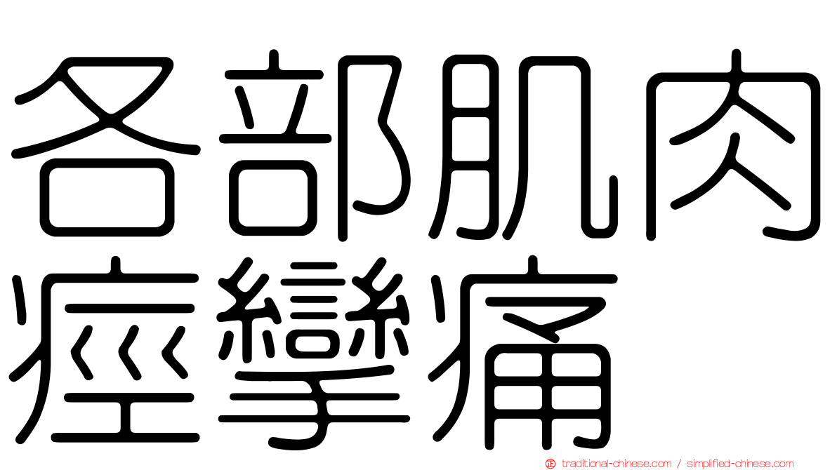 各部肌肉痙攣痛
