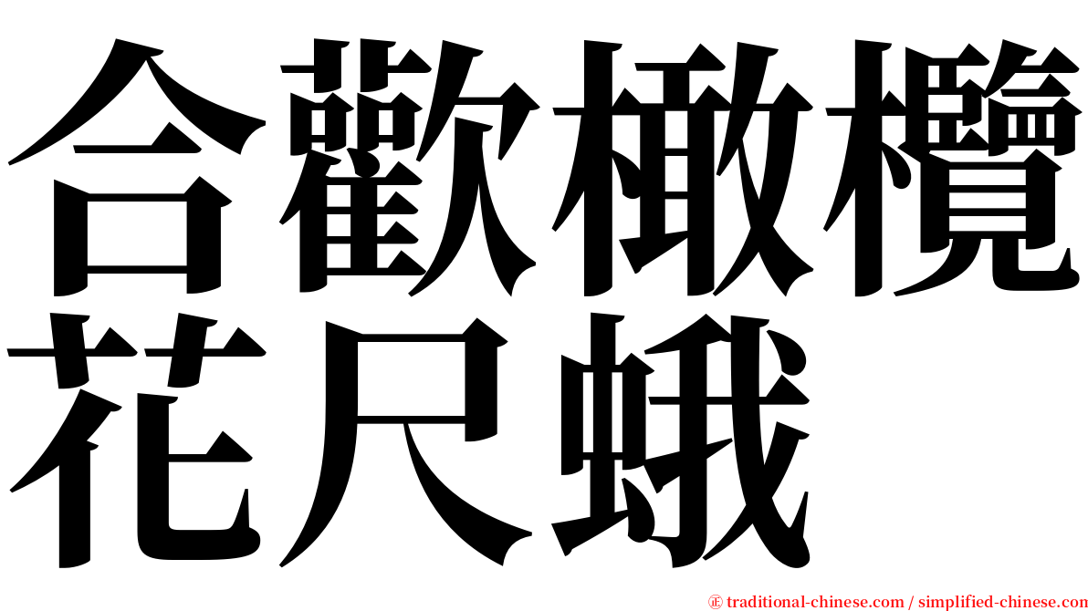 合歡橄欖花尺蛾 serif font