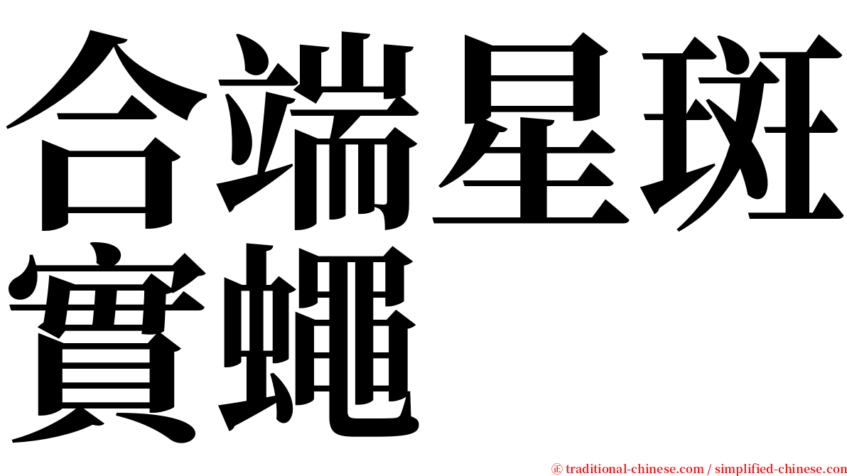 合端星斑實蠅 serif font