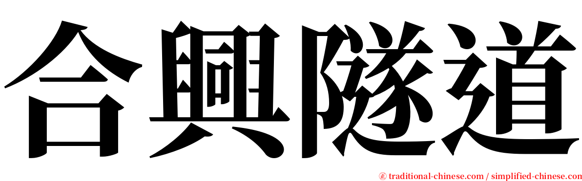 合興隧道 serif font