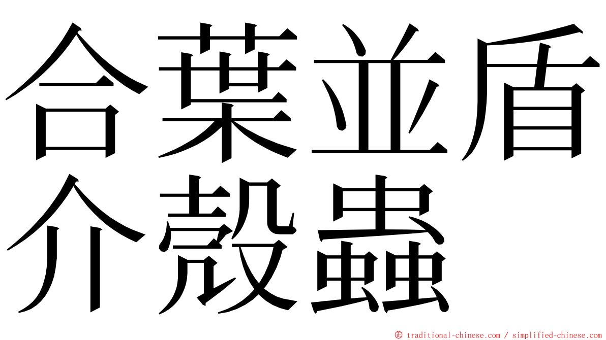 合葉並盾介殼蟲 ming font