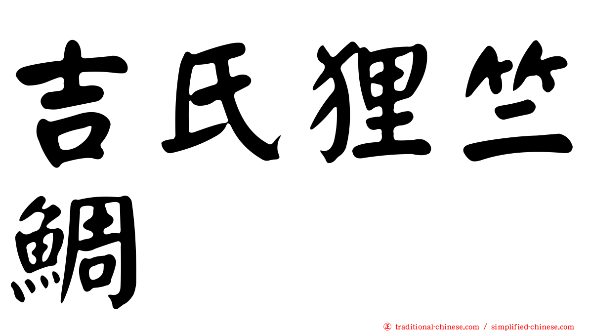吉氏狸竺鯛