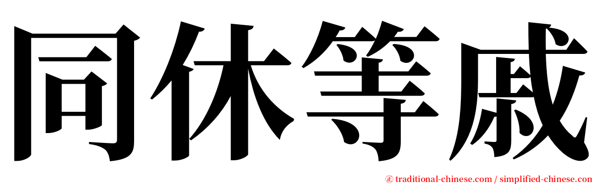 同休等戚 serif font