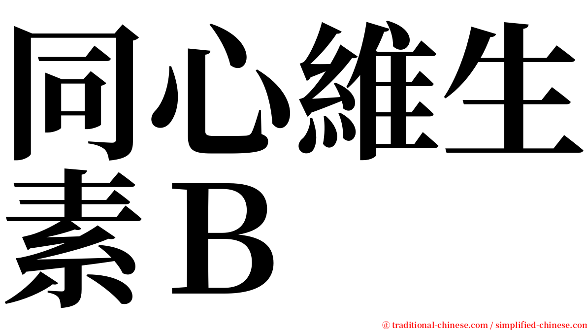 同心維生素Ｂ serif font
