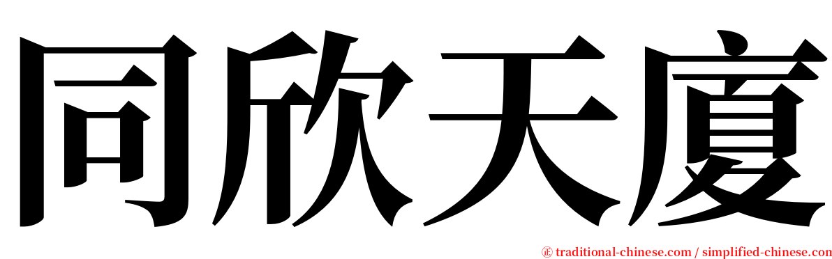同欣天廈 serif font
