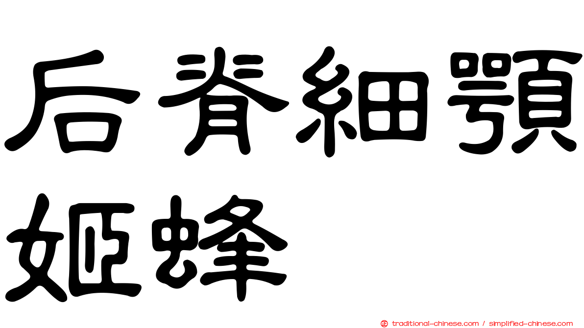 后脊細顎姬蜂