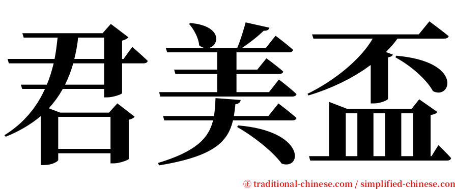君美盃 serif font