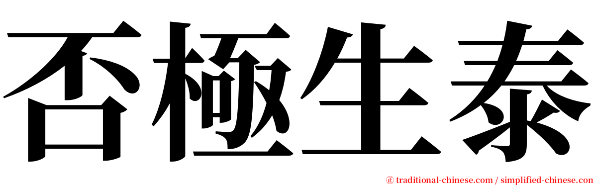 否極生泰 serif font