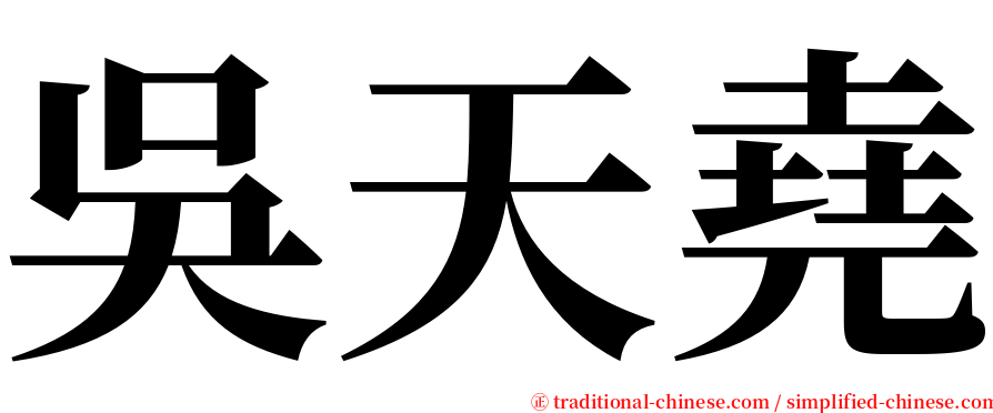 吳天堯 serif font