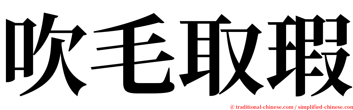吹毛取瑕 serif font
