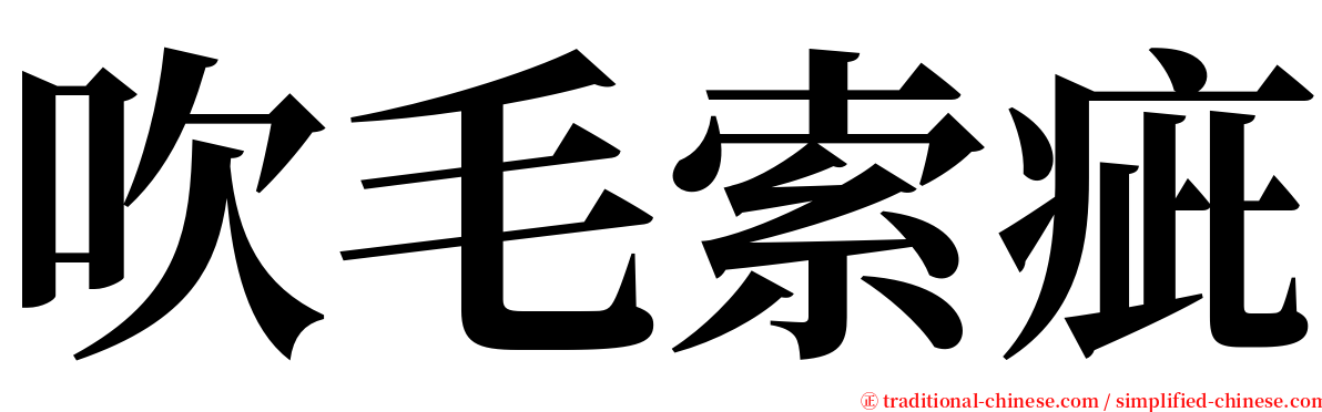 吹毛索疵 serif font