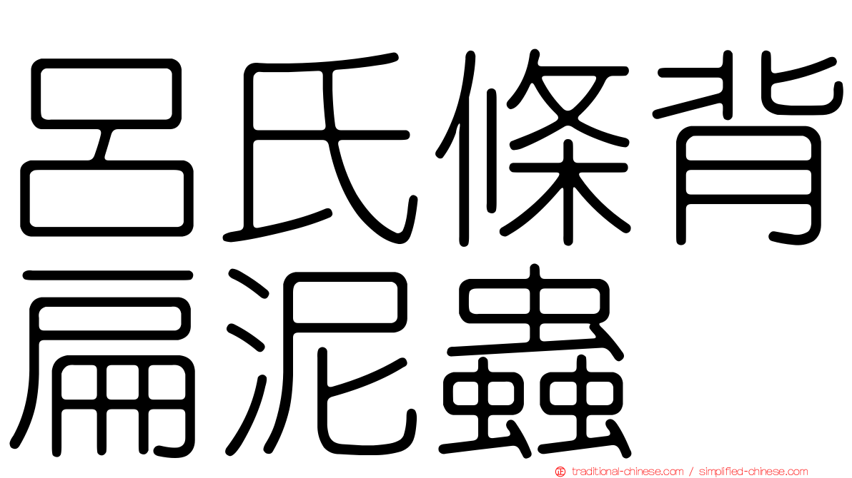 呂氏條背扁泥蟲