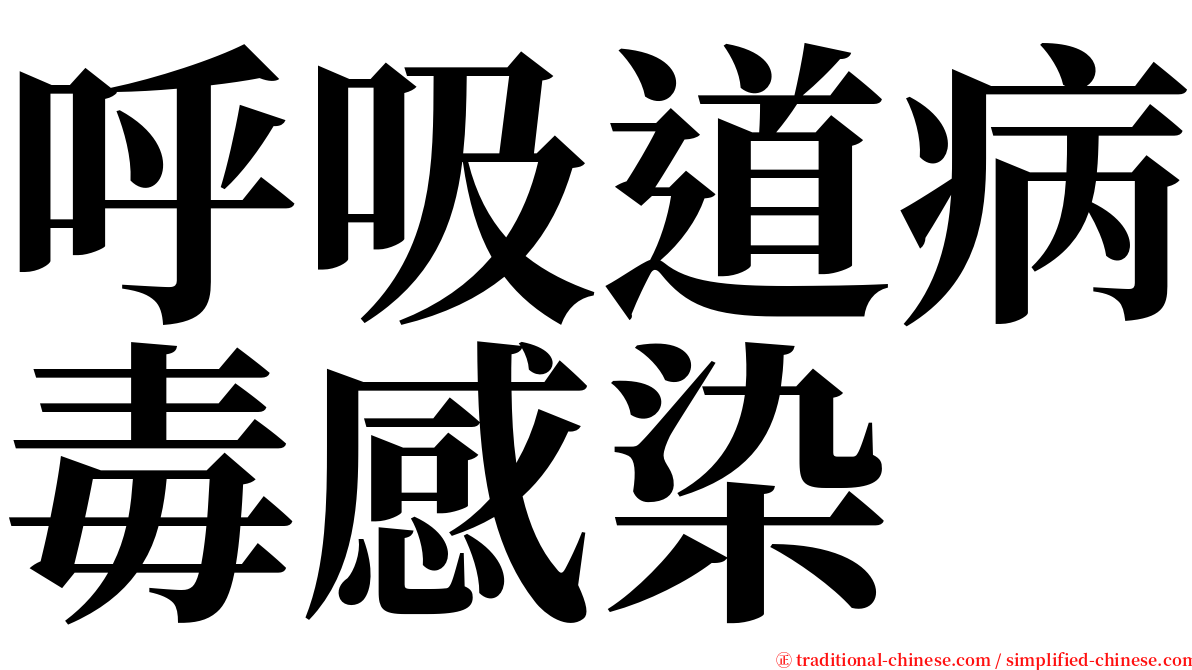 呼吸道病毒感染 serif font