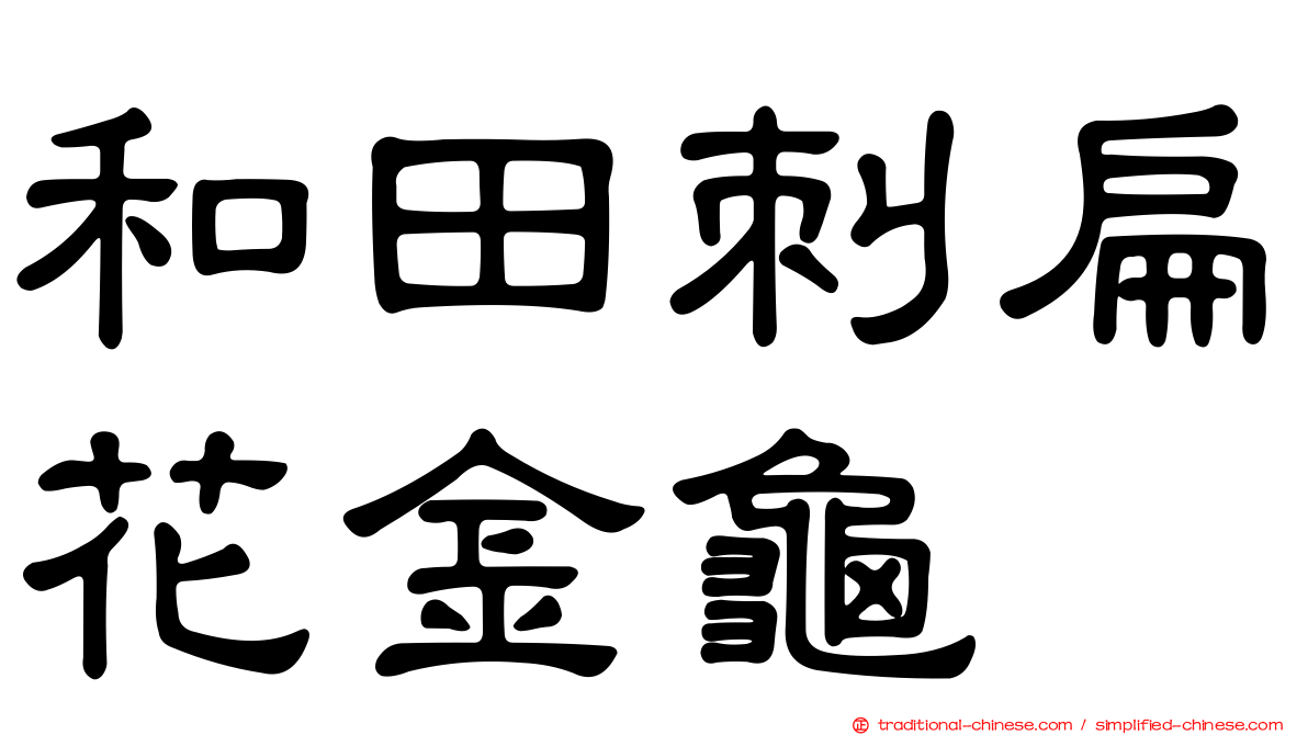 和田刺扁花金龜