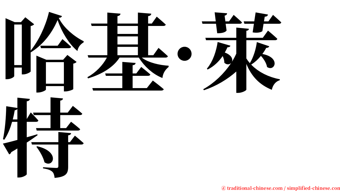 哈基·萊特 serif font
