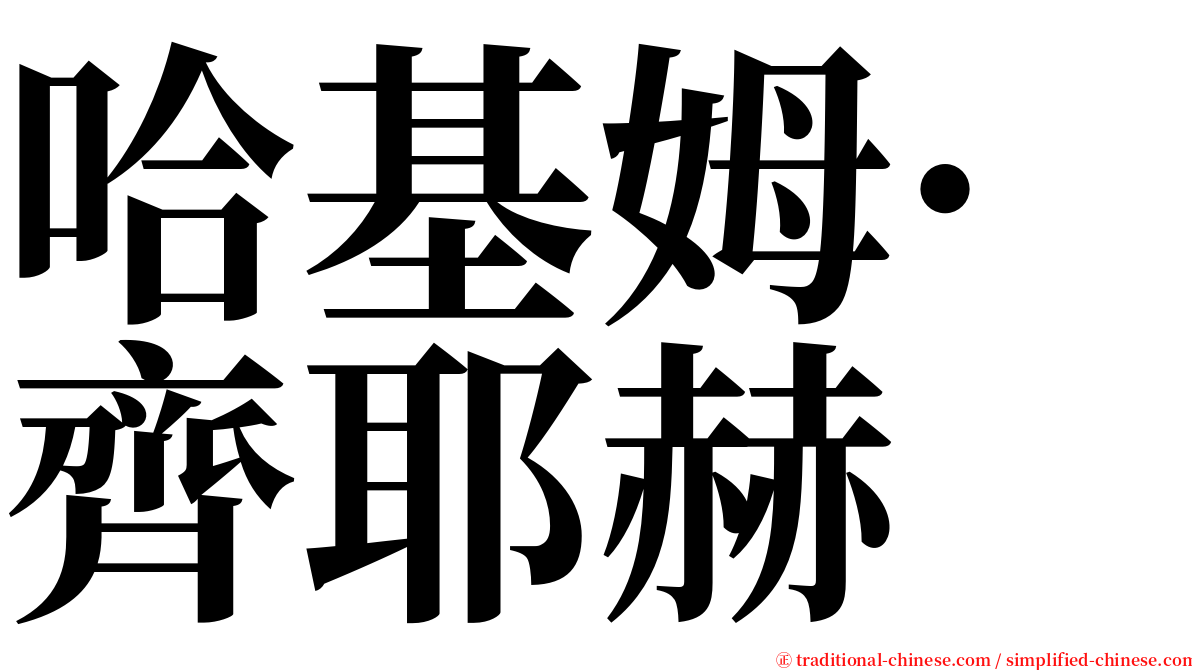 哈基姆·齊耶赫 serif font