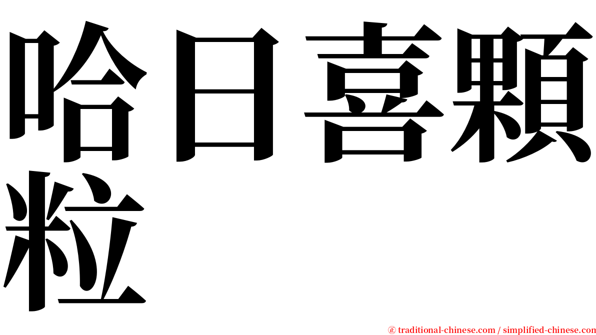 哈日喜顆粒 serif font