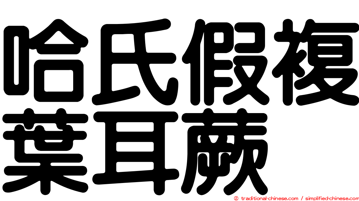 哈氏假複葉耳蕨