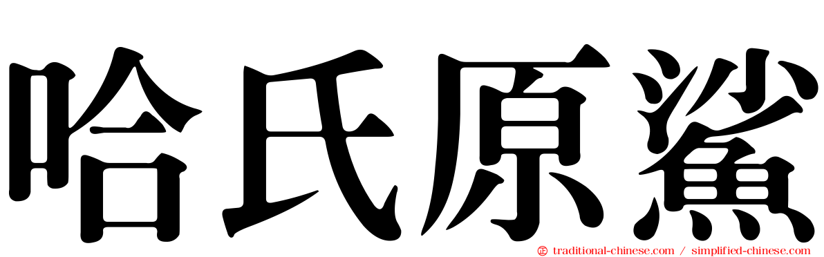 哈氏原鯊