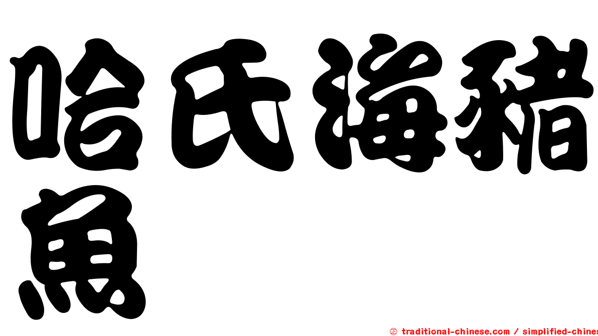 哈氏海豬魚