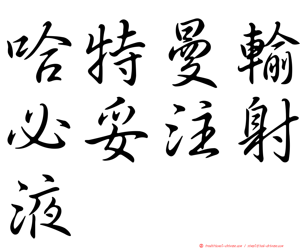 哈特曼輸必妥注射液