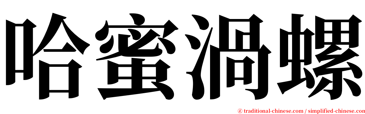 哈蜜渦螺 serif font