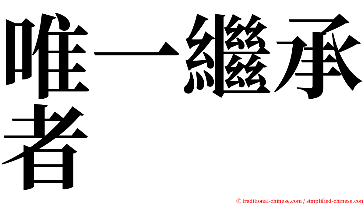 唯一繼承者 serif font