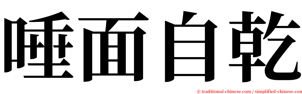 唾面自乾 serif font
