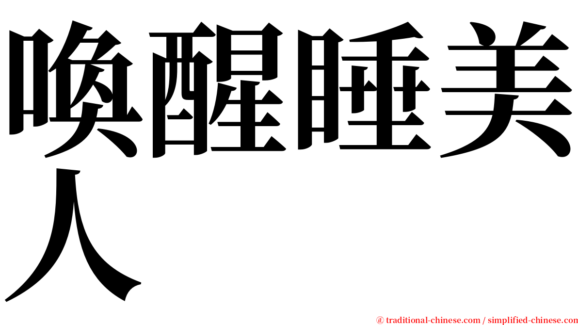喚醒睡美人 serif font