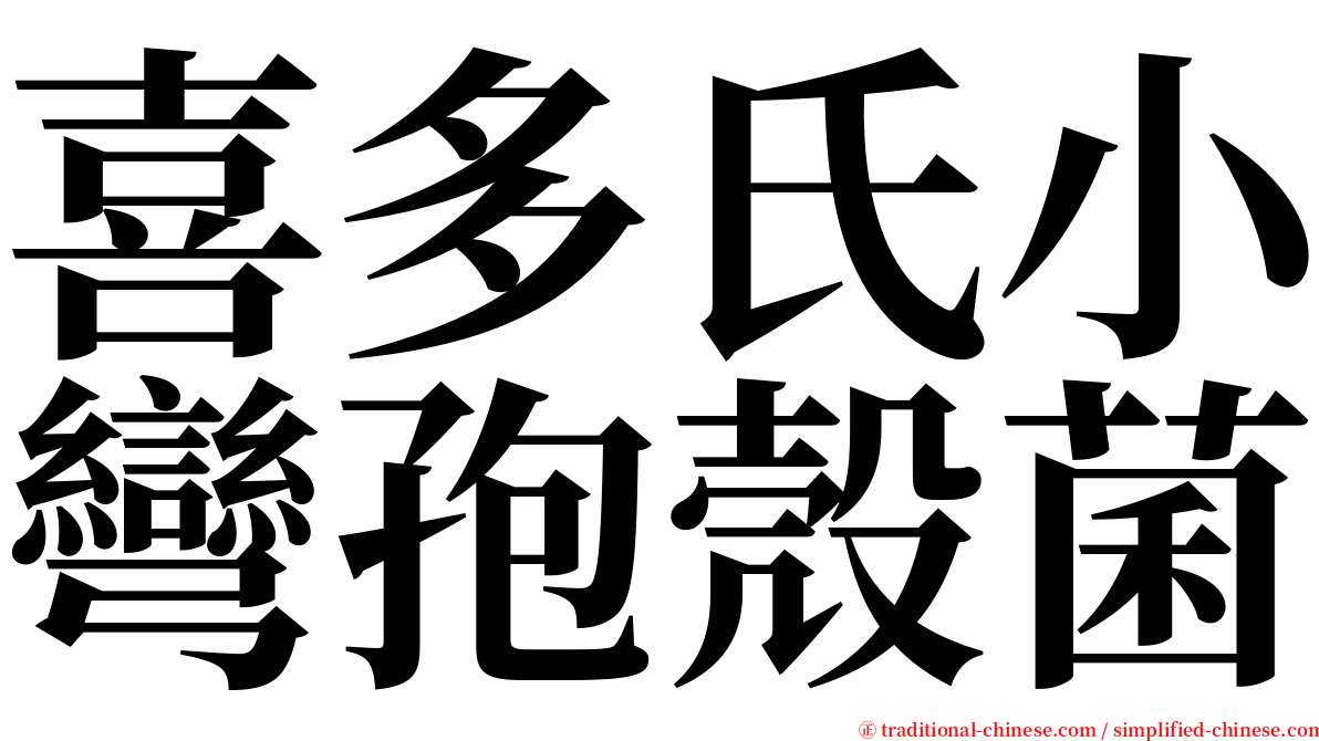 喜多氏小彎孢殼菌 serif font